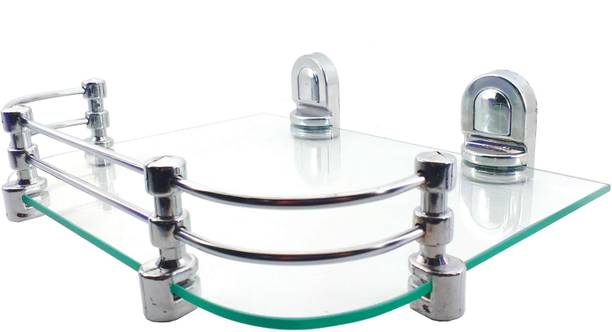 Sparkraze High Quality Small Brackets 9 By 12 inch Set-Top Box Glass Wall Shelf