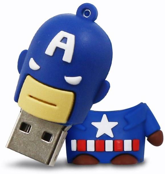PANKREETI PKT480 Captain America 16 GB Pen Drive Compatible with Netbook, Gaming Console, Desktop Computer, Television, Audio Player, Laptop USB 2.0 Rubber Case