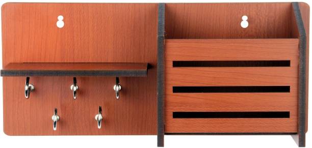 Sehaz Artworks Side-ShelfPocket-Brown-Wall_Shelves Wooden Wall Shelf