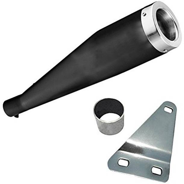 WORDZ Cobra silencer Glasswool Black Front Chrome Exhaust Royal Enfield Continental GT Full Exhaust System