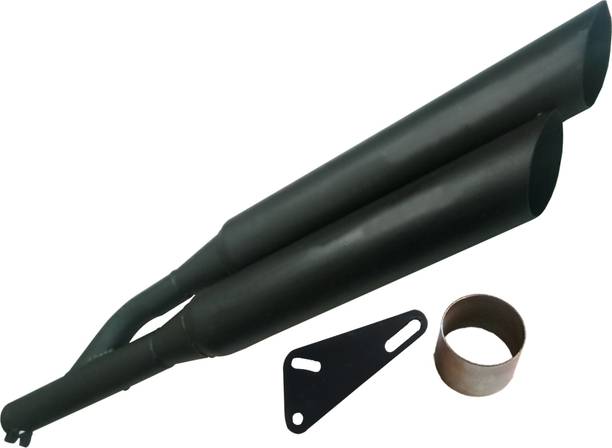 WORDZ Dual / Double Free Flow Black Exhaust silencer Royal Enfield Classic 350 Full Exhaust System