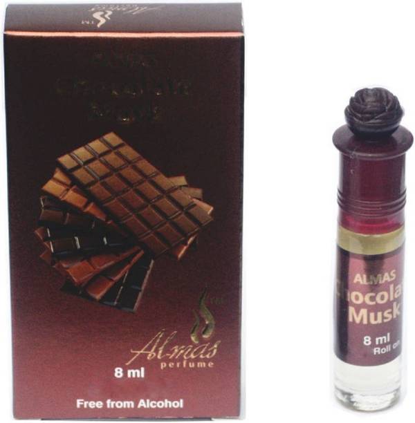 Almas Chocolate Musk Pocket Perfume. Eau de Parfum - 8 ml (For Men & Women) Floral Attar