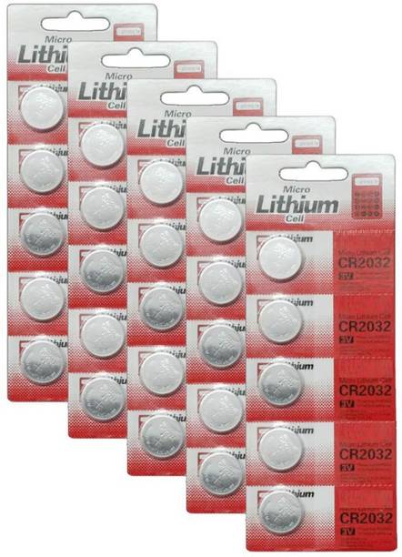Divinext 50pc Micro Lithium Cell CR2032 Coin  3v Non Rechargeable  Lithium Manganese Button Cell  CR2032 Computer Motherboard CMOS  Cell PACK of 50  Battery