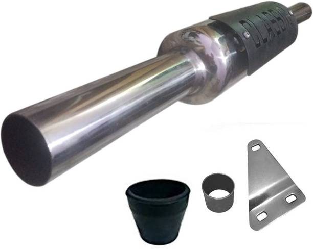 Dhe Best Indori Model Classic Chrome Glasswool / Filter Royal Enfield Twin Full Exhaust System