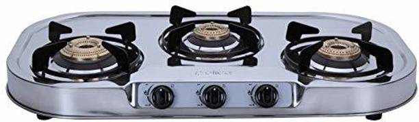 3 Burner Stainless Steel Gas Stove (INOX 753 SS) स्टेनलेस स्टील मैनुअल गैस चूल्हा