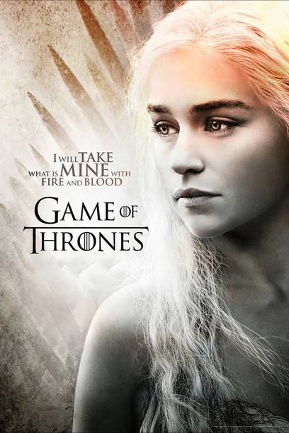 Game Of Thrones With Fire And Blood Daenerys poster Wall Poster Print on Art Paper 13x19 Inches Paper Print