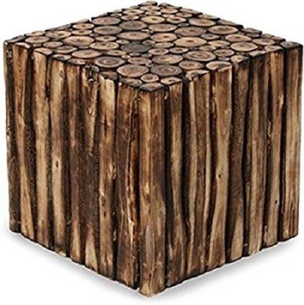 Amaze Shoppee Wooden Square Shape Stool/Chair Made from Natural Wood Blocks (16 Inch) Living & Bedroom Stool