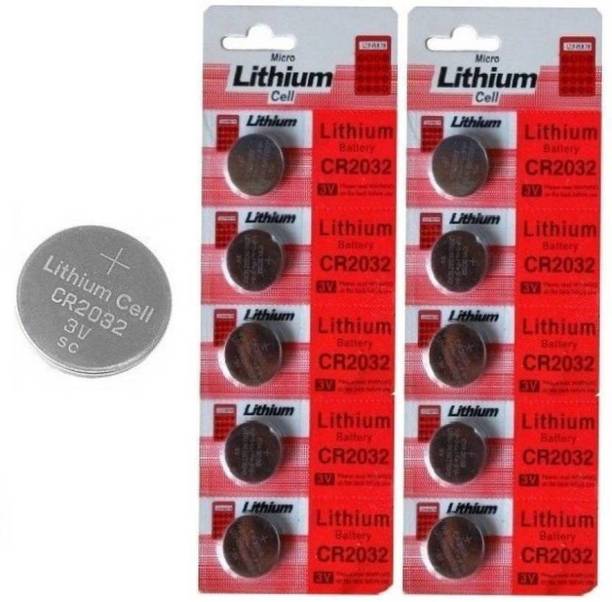 Divinext 10pc Micro Lithium Cell CR2032 Coin  3v Non Rechargeable  Lithium Manganese Button Cell  CR2032 Computer Motherboard CMOS  Cell PACK of 10  Battery