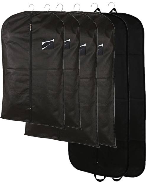 KUBER INDUSTRIES Plain Non woven 9 Pieces Men’s &amp; Kids Hanging Coat Blazer Suit Sherwani Cloth Cover- Big, Medium &amp; Small (Black) -CTKTC5890 CTKTC05890