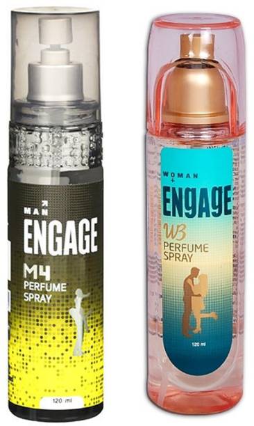 एंगेज Perfume Spray For Men and Perfume Spray For Women 120ml Each (Pack of 2) परफ्यूम बॉडी स्प्रे  -  महिलाओं के लिए
