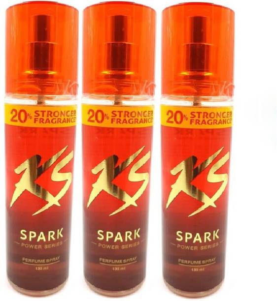 क्स स्पार्क पॉवर सीरीज़ परफ्यूम बॉडी स्प्रे (135ml) 3 का पैक डिओडोरेंट स्प्रे  -  पुरुषों के लिए