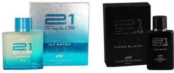 CFS 21 Club Ice Water Perfume 100ml + 21 Club Code Black Perfume 100ml Eau de Parfum  -  200 ml