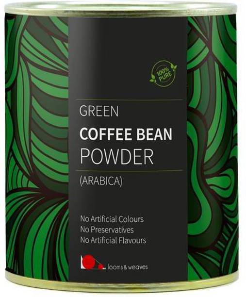 looms & weaves Decaffeinated, Unroasted & Natural Weight Loss/Weight Control Supplement-Organic Arabica Green Coffee Beans Powder- 250 Gms Instant Coffee