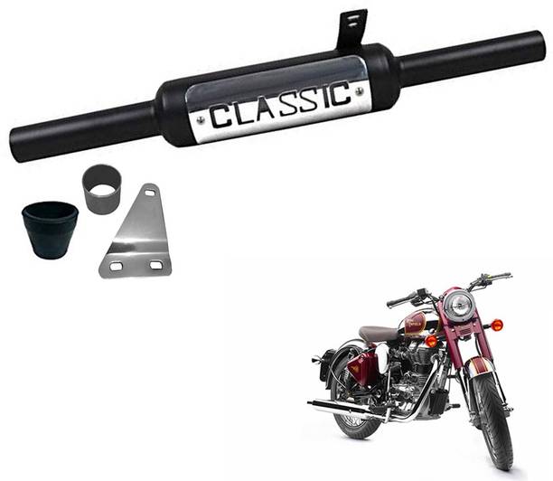Dhe Best Indori Classic Black & Chrome Plate Glasswool / Filter Royal Enfield Classic Chrome Full Exhaust System