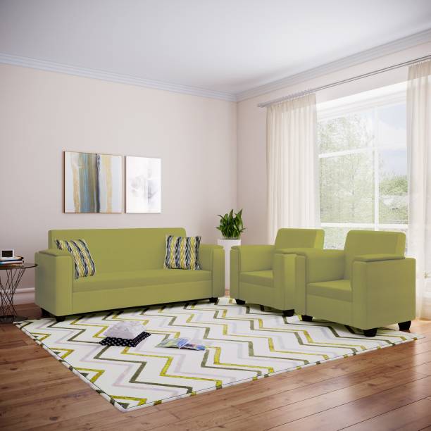Bharat Lifestyle Galaxy Fabric 3 + 1 + 1 Green Sofa Set