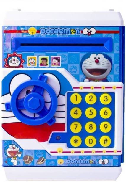 APX Toys Battery Operated Mini ATM Safe Kids Piggy Saving Atm Bank With Electronic Lock Coin Bank For Kids Coin Bank
