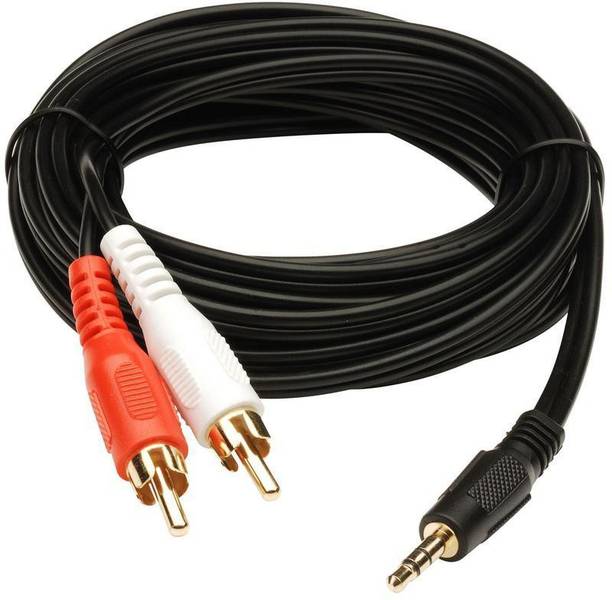 Tech-X RCA Audio Video Cable 5 m 5m Stereo Audio Male to 2 RCA Male Cable 3.5 mm Jack