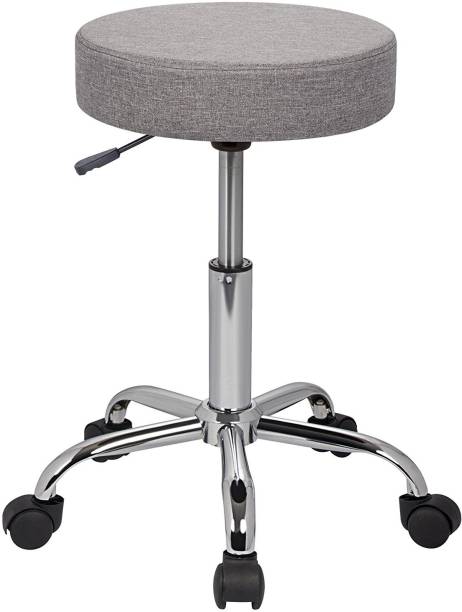 Finch Fox Height-Adjustable Swivel Fabric Chair for Salon/Spa / Bar/Medical / Kitchen/Doctor Stool Chair (Grey) Hospital/Clinic Stool