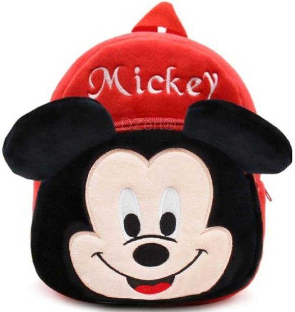 DZert Mickey Mouse School Bag For Kids S0ft Plush Backpack For Small Kids Nursery Bag (Age 2 to 6 Years) School Bag