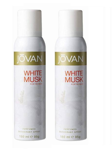 Jovan White Musk Deodorant Body Spray For Women 150ML Each (Pack of 2) Deodorant Spray  -  For Women