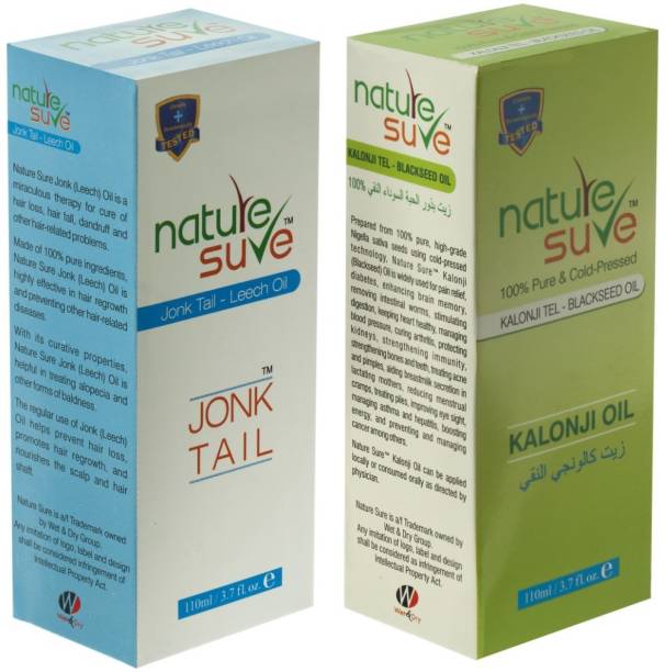 Nature Sure Jonk Tail and Kalonji Tail (Black Seed Oil) 110ml Hair Oil