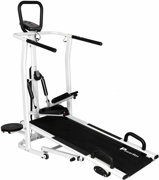 Powermax Fitness MFT-410-4 in 1 Multifunction Manual with Jogger, Stepper, Twister & PushUp Bar Treadmill