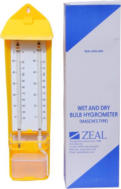 BALRAMA Zeal Wet and Dry Bulb Hygrometer / Psychrometer Mason's Type by ZEAL England P501 C+F PSYCHROMETER -20° to 50°C Wet & Dry Bulb Hygrometer Humidity Temperature Meter Tester Pinless Analog Moisture Measurer