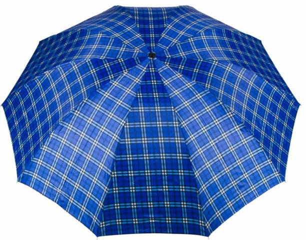 KEKEMI UMB016D 3 Fold Check Windproof Travel Umbrella
