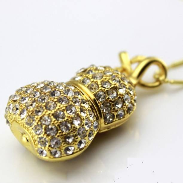 Tobo Diamond Glitter Bottle Shape Flash Drive,Cute Necklace Pen drive. 16 Pen Drive Compatible with Desktop Computer, Television, Laptop USB 2.0 Metal Case