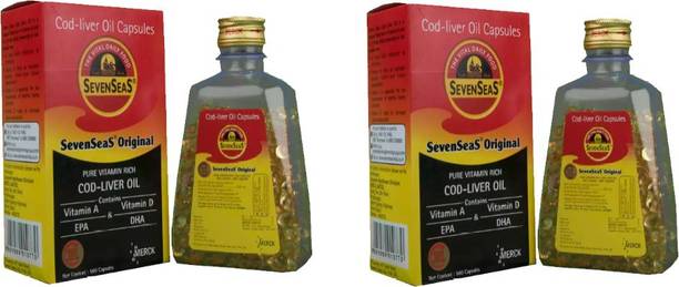 SEVEN SEAS Cod Liver Oil 500 Capsules (Pack of 2) | 500*2=1000 Capsules