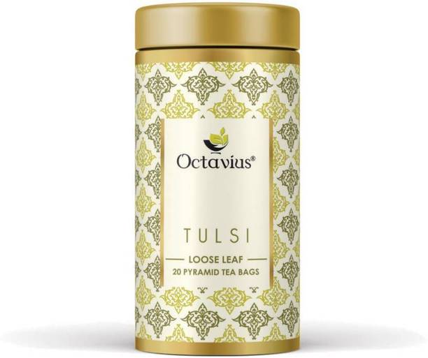 Octavius Tulsi Loose Leaf Pyramid Teabags - Tulsi Green Tea Tin