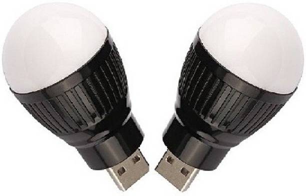 Techvik Pack Of 2 Multicolor Portable Ball Shaped Mini Usb Led Night Light/lamp Bulb Led Light