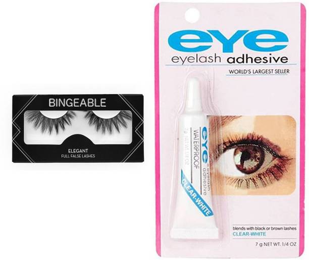 Bingeable Pair of 1 Waterproof False Eyelashes with Adhesive Eyelash Glue
