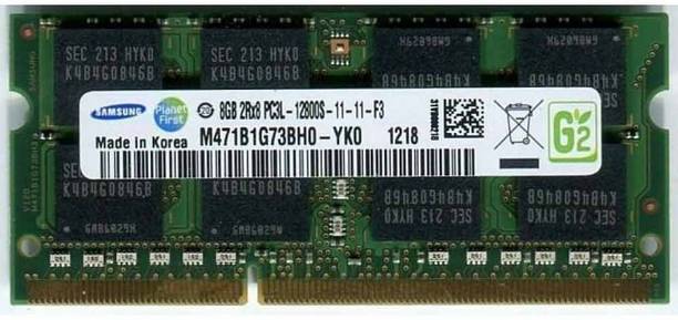 Samsung 1600mhz low voltage DDR3 8 GB (Dual Channel) Laptop (M471B1G73BH0-YK0 PC3L 12800S)