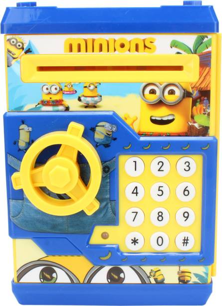 BIG MONKEY TOYS Piggy Bank Safe Box Money Coin Atm Bank Toy Atm Machine Kids Gift Money Box Digital Saving Boxes (yellow) Coin Bank (Yellow) Coin Bank