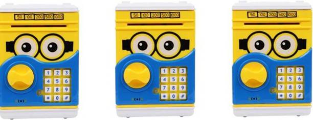 HornFlow Battery Operated Mini ATM Safe Kids Piggy Saving ATM Bank Coin Bank