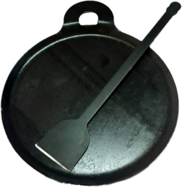 Jayam IRON DOSA TAWA 10" DIA / FLAT DESIGN / RAISED BORDER WITH DOSA TURNER Tawa 26 cm diameter
