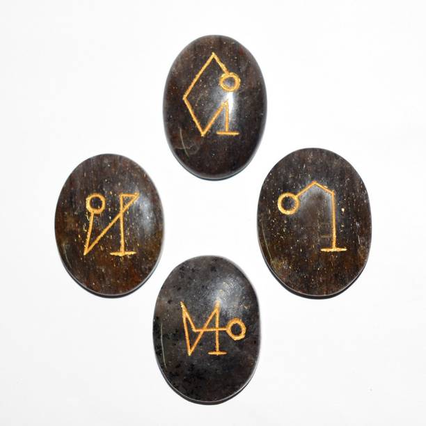 REIKI CRYSTAL PRODUCTS Labradorite Cabochon Reiki Arch Angel Set Reiki Healing Stone 4 piece Set Natural Crystal Gemstone for Healing and Increase Energy Decorative Showpiece  -  3 cm