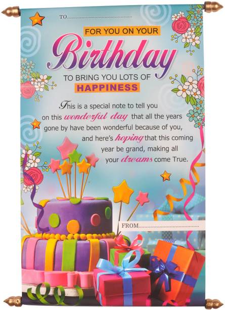 Saugat Traders Birthday Scroll Card for Friend Sister-Bother-Girlfriend-Wife-Husband Greeting Card