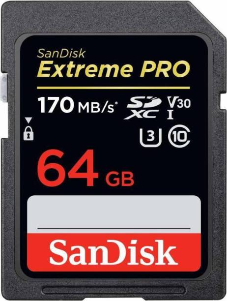 SanDisk SDXC For Camera 64 GB Extreme Pro SDHC Class 10 170 MB/s  Memory Card