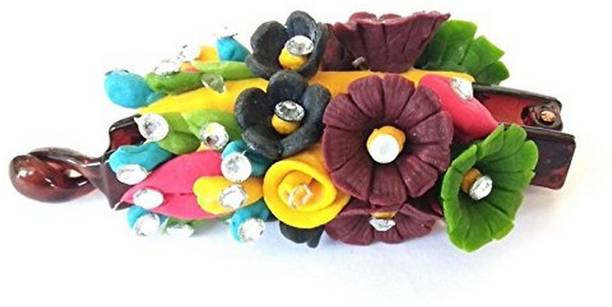 Unique Indian Crafts Hand made Banana Clip With Flower (SKU-UIC-BANANACLIP-95) Banana Clip