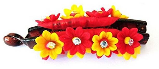 Unique Indian Crafts Hand made Banana Clip With Flower (SKU-UIC-BANANACLIP-111) Banana Clip