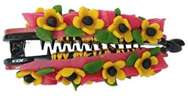 Unique Indian Crafts Hand made Banana Clip With Flower (SKU-UIC-BANANACLIP-212) Banana Clip