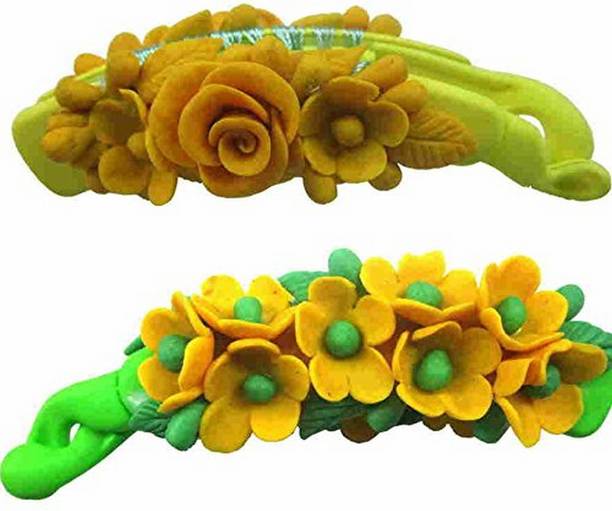 Unique Indian Crafts Hand made Banana Clip With Flower (SKU-UIC-BANANACLIP-53) Banana Clip
