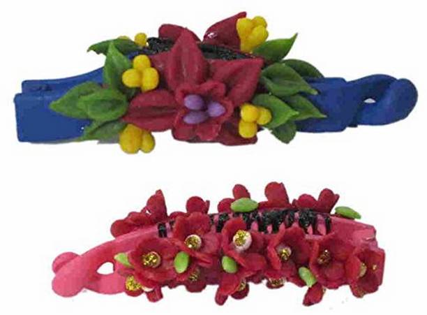 Unique Indian Crafts Hand made Banana Clip With Flower (SKU-UIC-BANANACLIP-40) Banana Clip