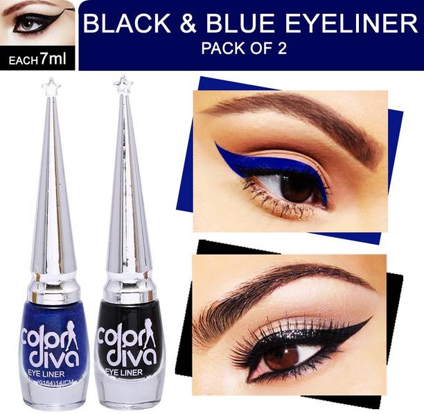 Color Diva Black & Blue Eyeliner Pack of 2 14 ml