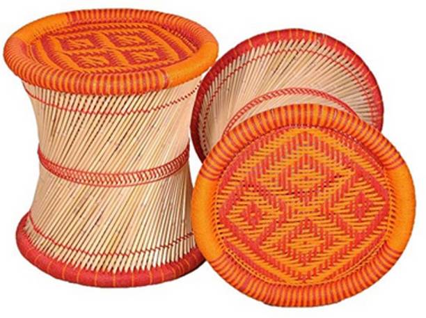 JT Stool Red & Orange Color Set of 2 Outdoor & Cafeteria Stool