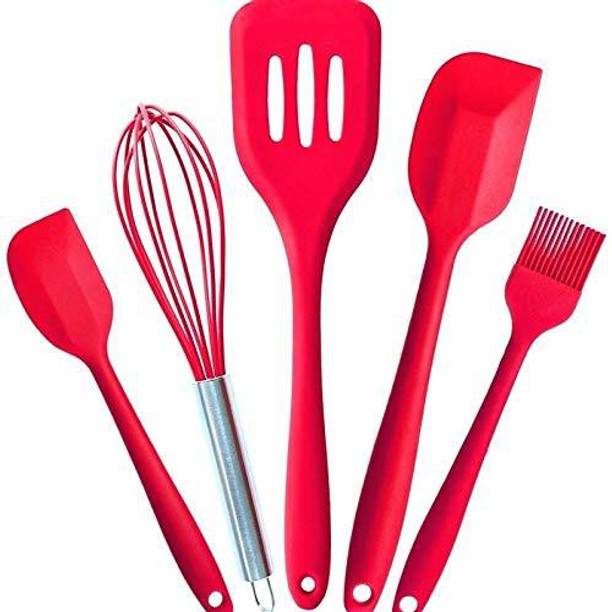 SYGA 5 Pieces Silicone Kitchen Utensils Spoon Set Silicone Cutlery Set