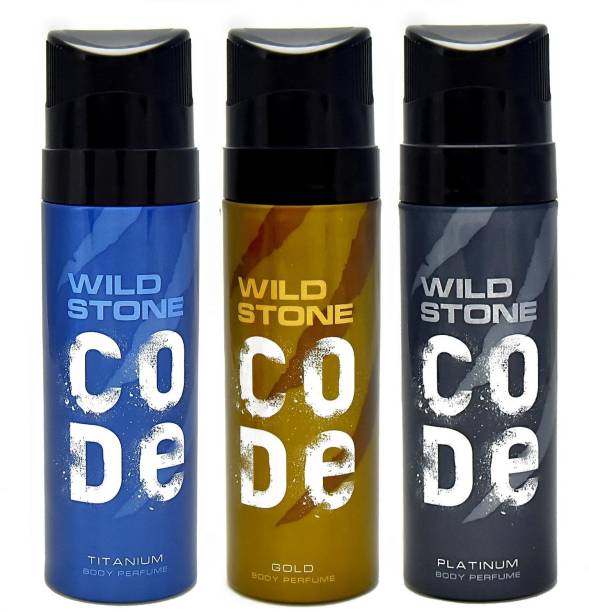 Wild Stone Code Platinum Gold Titanium combo Deodorant Spray  -  For Men