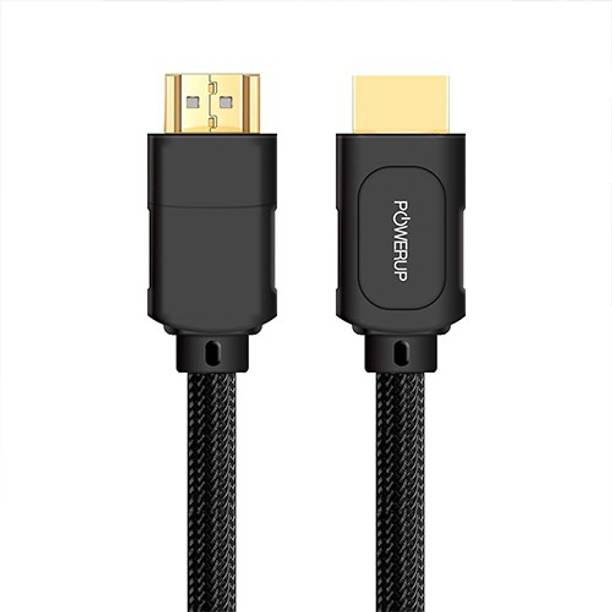 POWERUP HDMI Cable 2 m braided HDMI Cable 6.6 Feet with Ethernet Braided